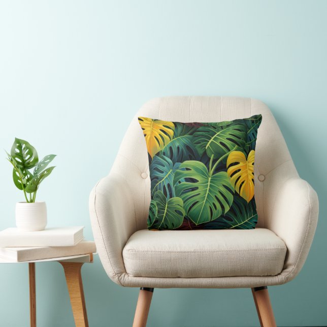 Nature Monstera Blätter Kissen (Stuhl )