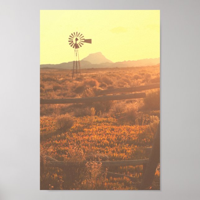 Nature Mountain South Africa ZA Wind Pump Poster (Vorne)