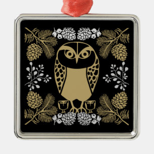 Nature Owl Folk Art Ornament Aus Metall