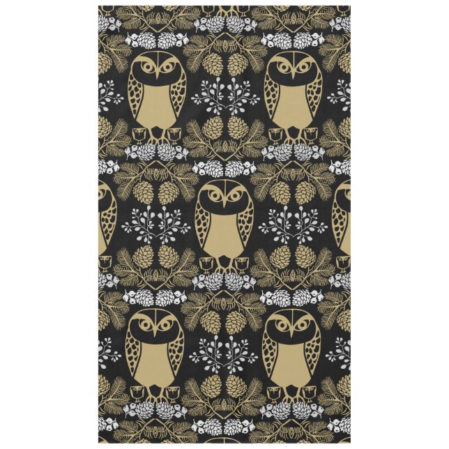 Nature Owl Folk Art Tischdecke (Vorderseite)
