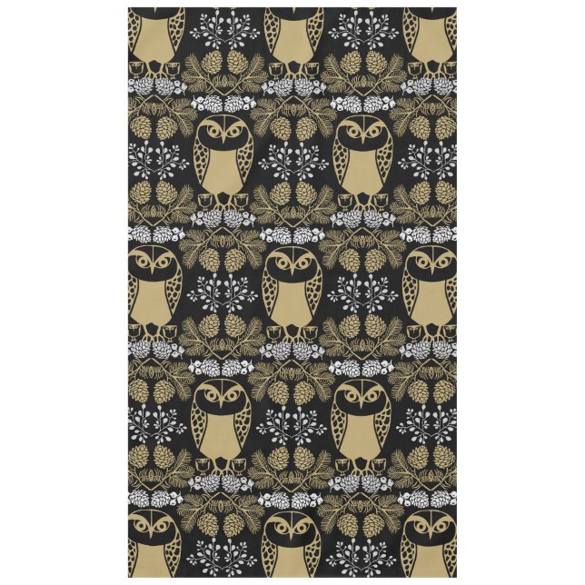 Nature Owl Folk Art Tischdecke (Vorderseite)