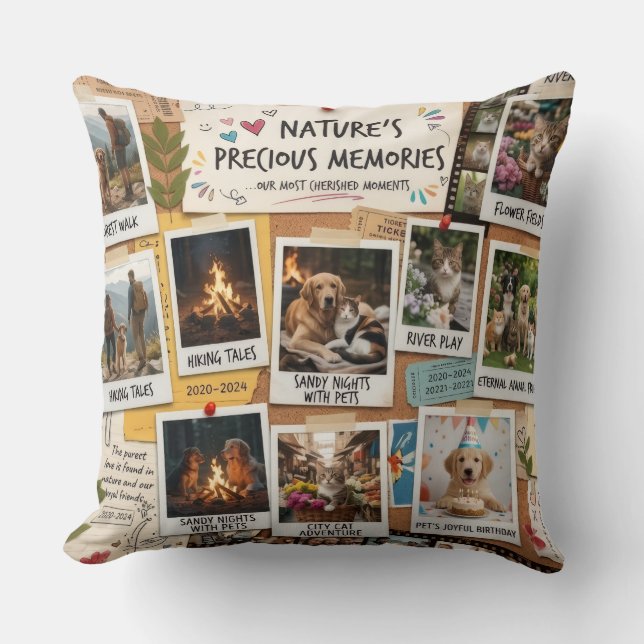 Nature & Pets Memory Collage Design Kissen (Vorderseite)