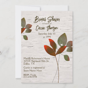 Nature Pflanze Birch Bark Bridal Dusche Einladung