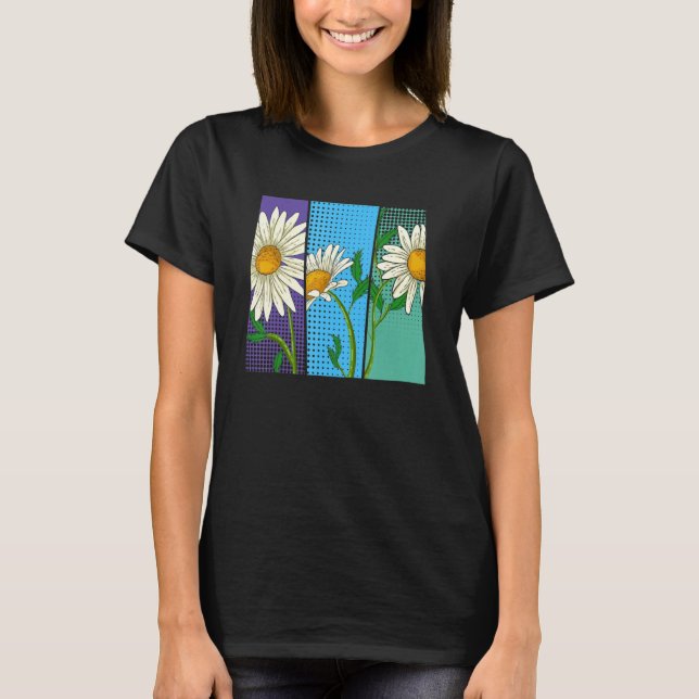 Nature Pflanze Botanischer Garten Blume Pop Daisy  T-Shirt (Vorderseite)