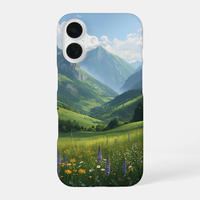 Nature Phone Cover - Wildblume Valley Art iPhone 16 Hülle (Rückseite)