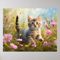 *~* Nature Pink Blume Kitty 5:4 Kätzchen AP68