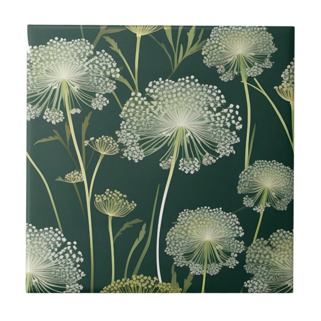 Nature Queen Anne's Lace Pattern Fliese (Vorderseite)