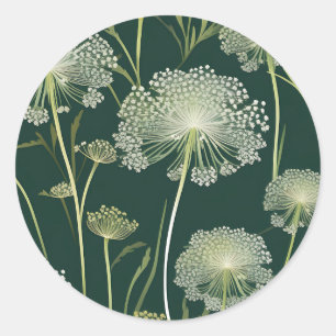 Nature Queen Anne's Lace Pattern Runder Aufkleber