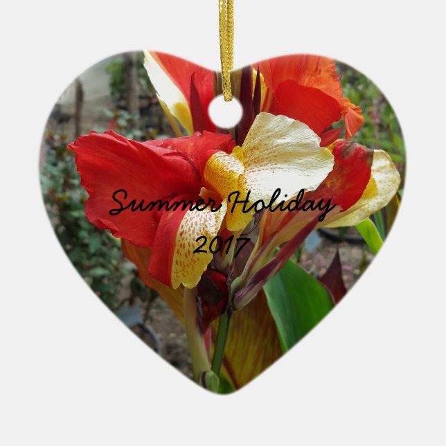 Nature Red Flower Floral Fotograf Keramik Ornament (Vorne)