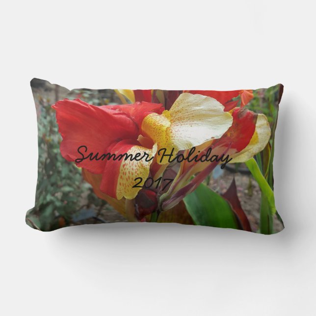 Nature Red Flower Floral Fotograf Lendenkissen (Vorderseite)