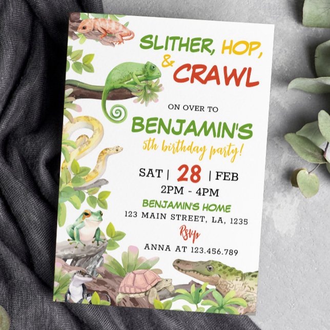 Nature Reptile Birthday Einladung (Von Creator hochgeladen)