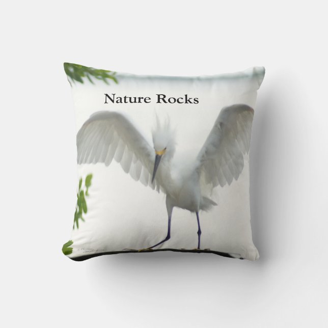 Nature Rocks Egret Kissen (Vorderseite)