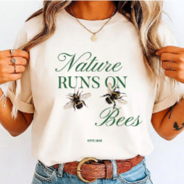 Nature Runs On Bees - Eco-Friendly Bumblebee Tri-Blend Shirt