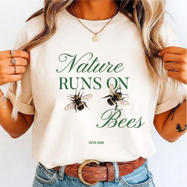 Nature Runs On Bees - Eco-Friendly Bumblebee Tri-Blend Shirt (Von Creator hochgeladen)