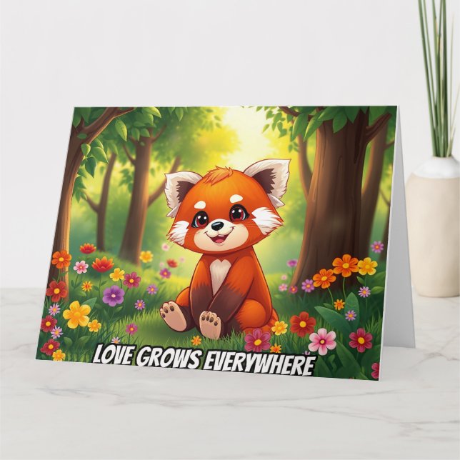 Nature’s Hug in a Cute Red Panda Karte (Vorderseite)