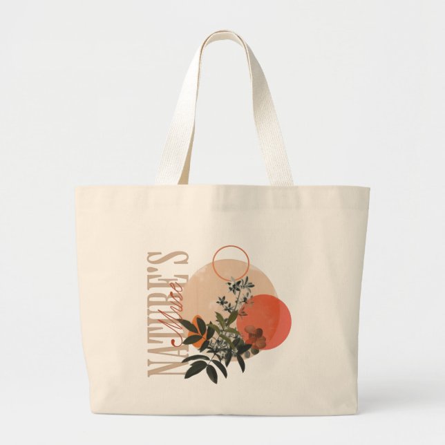Nature’s Muse Floral Tote Bag Jumbo Stoffbeutel (Vorne)