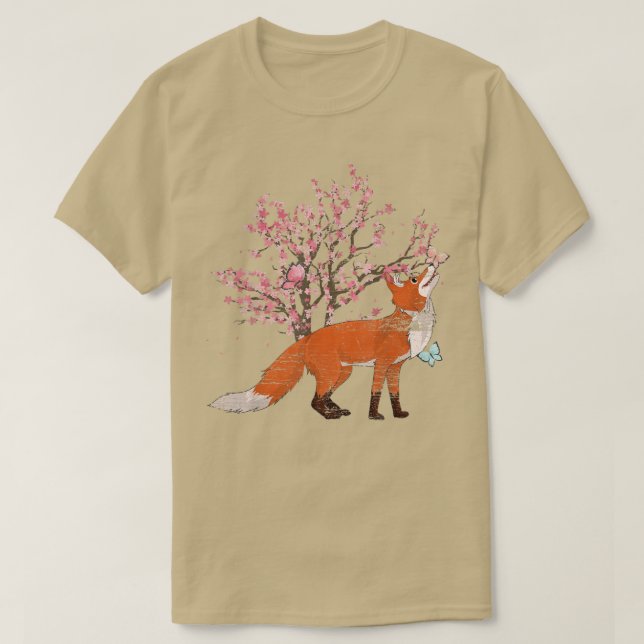 Nature Sakura Cherry Blossom Forest Animal Lover F T-Shirt (Design vorne)