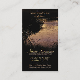 Nature Silhouette Bridge Pond Business Card Visitenkarte