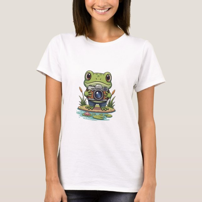 Nature Snapper: Adorable Photographer Frog T-Shirt (Vorderseite)