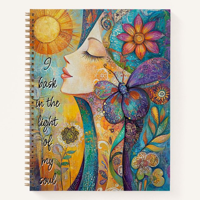 Nature Spirit Woman Spiral Notebook Notizbuch (Vorderseite)