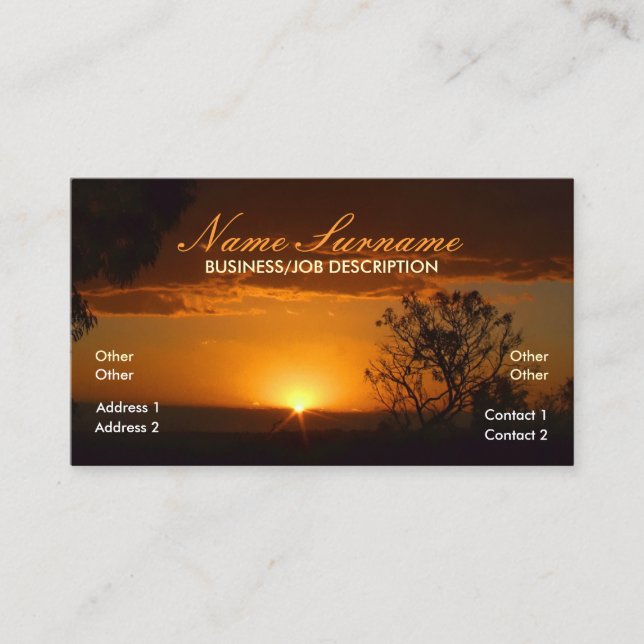 Nature Sunset Horizon Business Card Visitenkarte (Vorderseite)