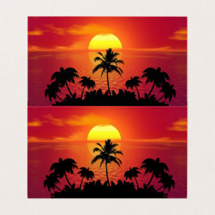 Nature Sunset Palm Trees illustration Visitenkarten