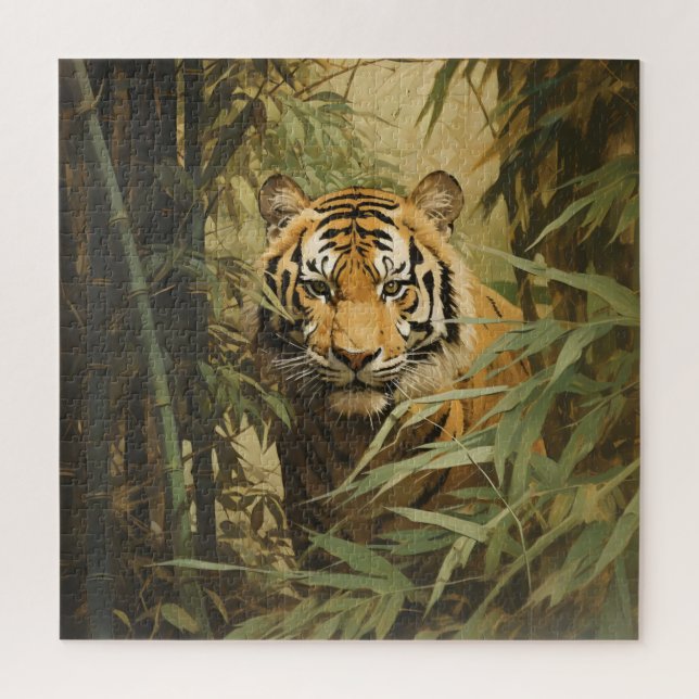 Nature Tiger in Forest Puzzle (Vertikal)