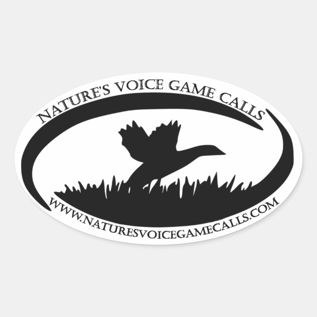Nature Voice Game nennt Wasservögel Logo Ovaler Aufkleber (Vorderseite)