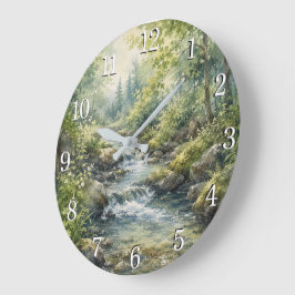 Nature Wall Clock — Botanical & Landscape Design Große Wanduhr