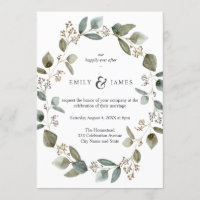 Nature Watercolor Eukalyptus Blätter Frame Wedding