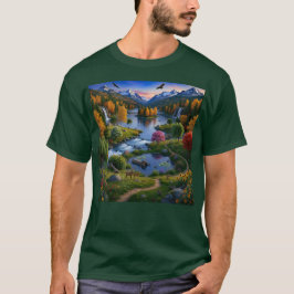 Nature Wilderness Scenery Mountains Waterfalls T-Shirt