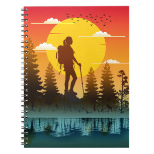 Nature Women Wandern Sonnenuntergang Notizblock