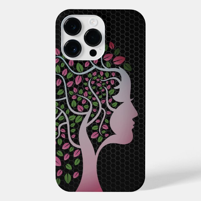 Naturedame - Retro Pink Shadow Edition iPhone Hülle (Rückseite)