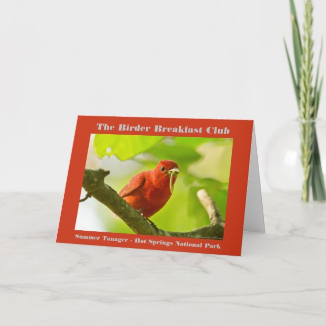 Naturefotografie Summer Tanager Vogelbeobachter Karte (Vorderseite)