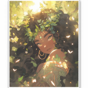 Naturegoddess African American Fantasy Art Aufkleber