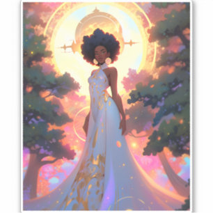 Naturegoddess African American Fantasy Art Aufkleber
