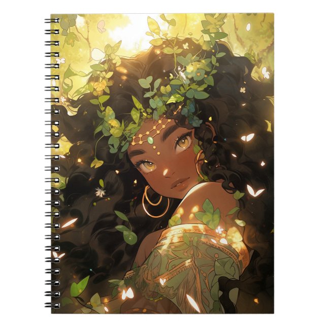 Naturegoddess African American Fantasy Art Notizblock (Vorderseite)