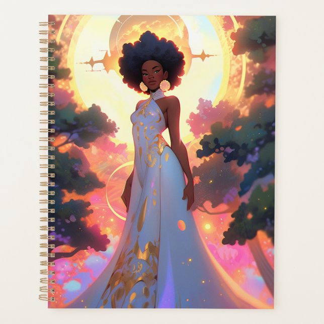 Naturegoddess African American Fantasy Art Planer (Vorderseite)