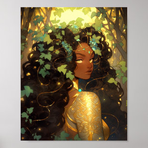 Naturegoddess African American Fantasy Art Poster