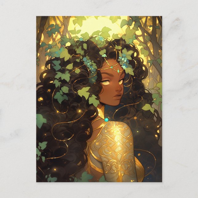 Naturegoddess African American Fantasy Art Postkarte (Vorderseite)