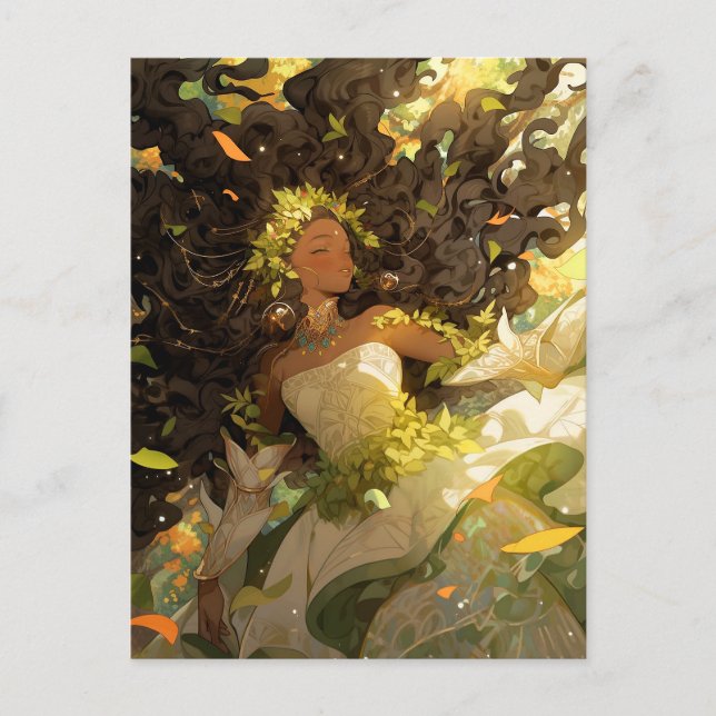Naturegoddess African American Fantasy Art Postkarte (Vorderseite)