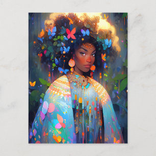 Naturegoddess African American Fantasy Art Postkarte