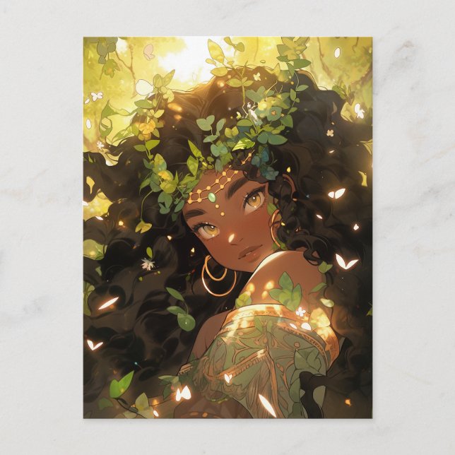 Naturegoddess African American Fantasy Art Postkarte (Vorderseite)