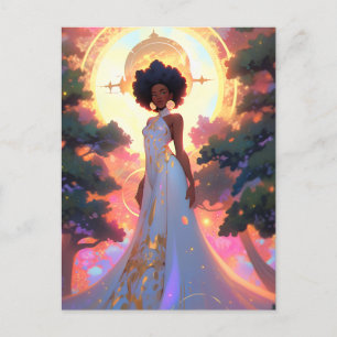 Naturegoddess African American Fantasy Art Postkarte