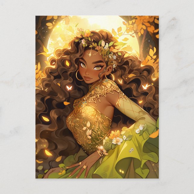 Naturegoddess African American Fantasy Art Postkarte (Vorderseite)