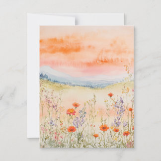 Natureinweis für Wasserfarben - Sonnenaufgang der  Mitteilungskarte