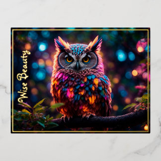 Natureiswald Bird Neon Schöne Bäume Federn Folien Feiertagspostkarte