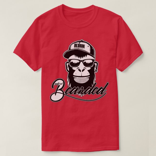 Naturel Bearded Ape Monkey T-Shirt (Design vorne)
