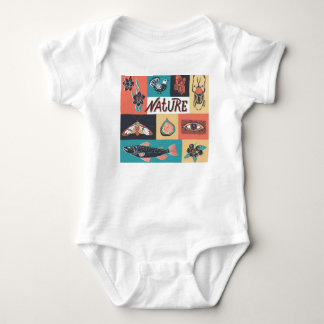 Naturelemente, Retrostil-Symbole. Baby Strampler