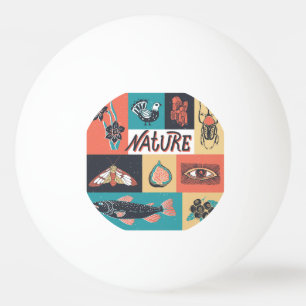 Naturelemente, Retrostil-Symbole. Tischtennisball
